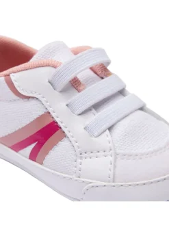 Krabbelschuhe in Weiß/Pink