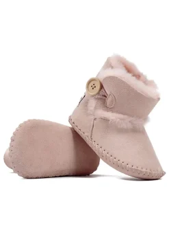 Lammfell-Babyschuhe in Rosa