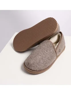 Lammfell-Hausschuhe in Beige