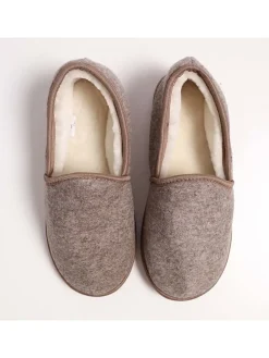 Lammfell-Hausschuhe in Beige