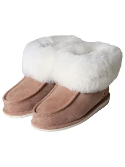 Lammfell-Hausschuhe in Hellbraun