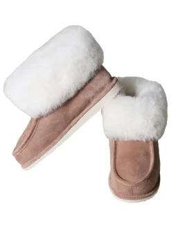 Lammfell-Hausschuhe in Hellbraun