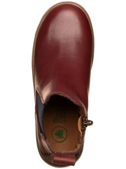 Leder Chelsea-Boots in Dunkelrot