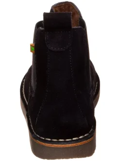 Leder Chelsea-Boots in Dunkelblau