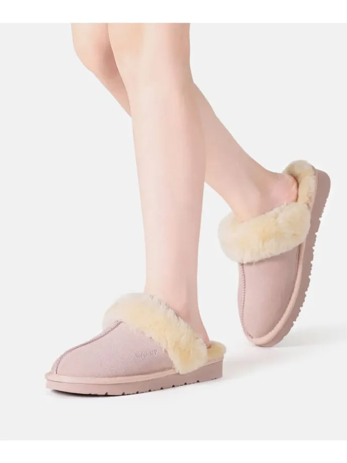 Leder Hausschuhe Raven in Rosa