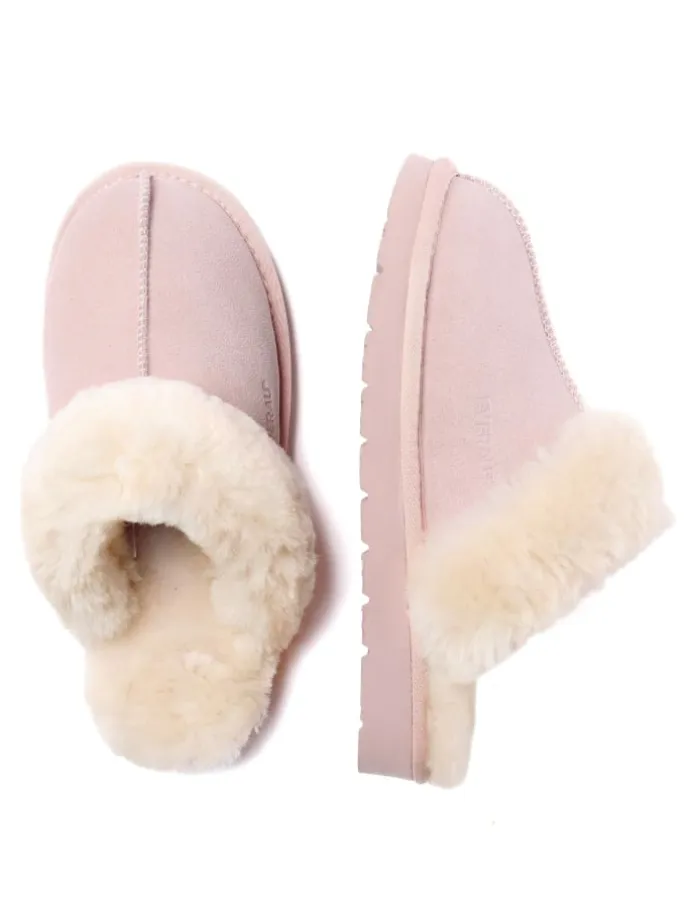 Leder Hausschuhe Raven in Rosa