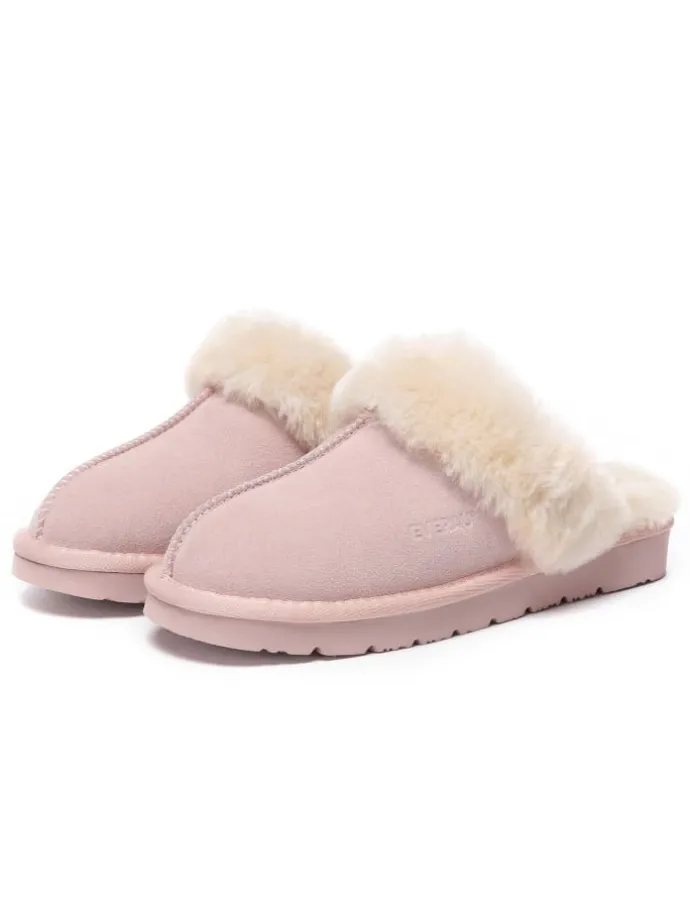 Leder Hausschuhe Raven in Rosa