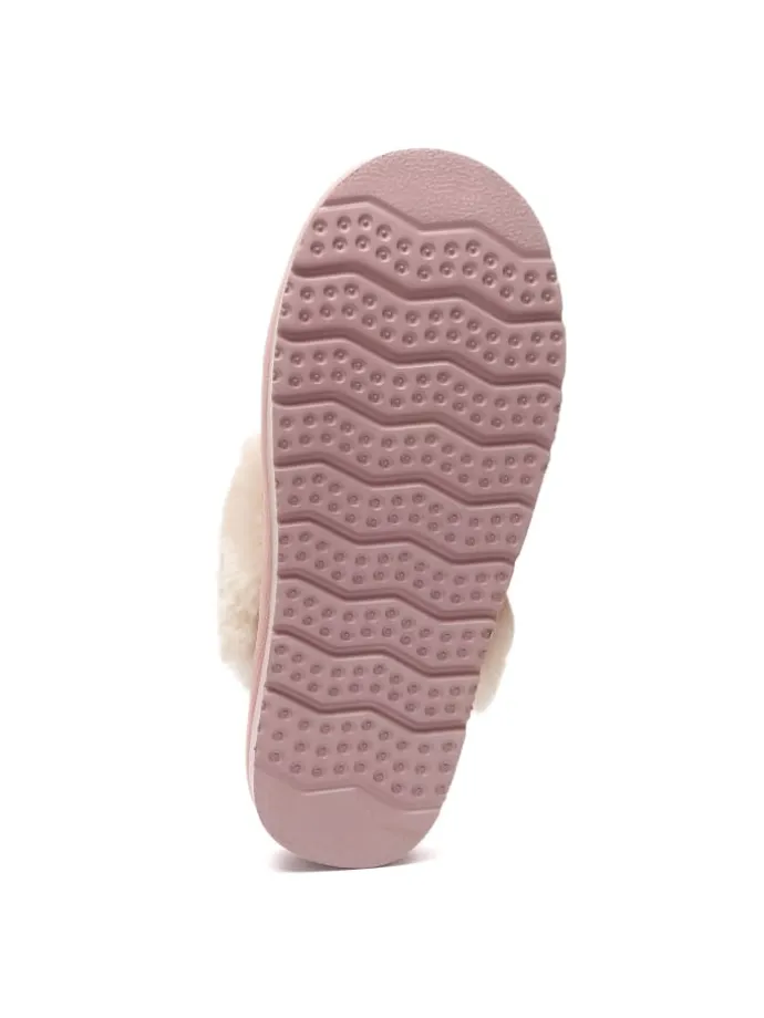 Leder Hausschuhe Raven in Rosa