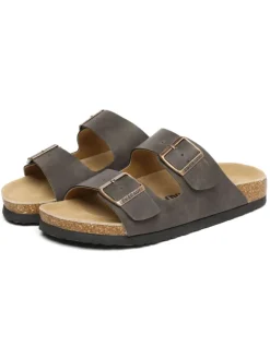 Leder Sandalen Duck in Braunes geöltes Leder