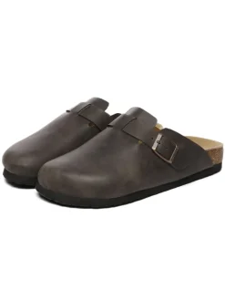 Leder Sandalen Hardhead in Braunes geöltes Leder