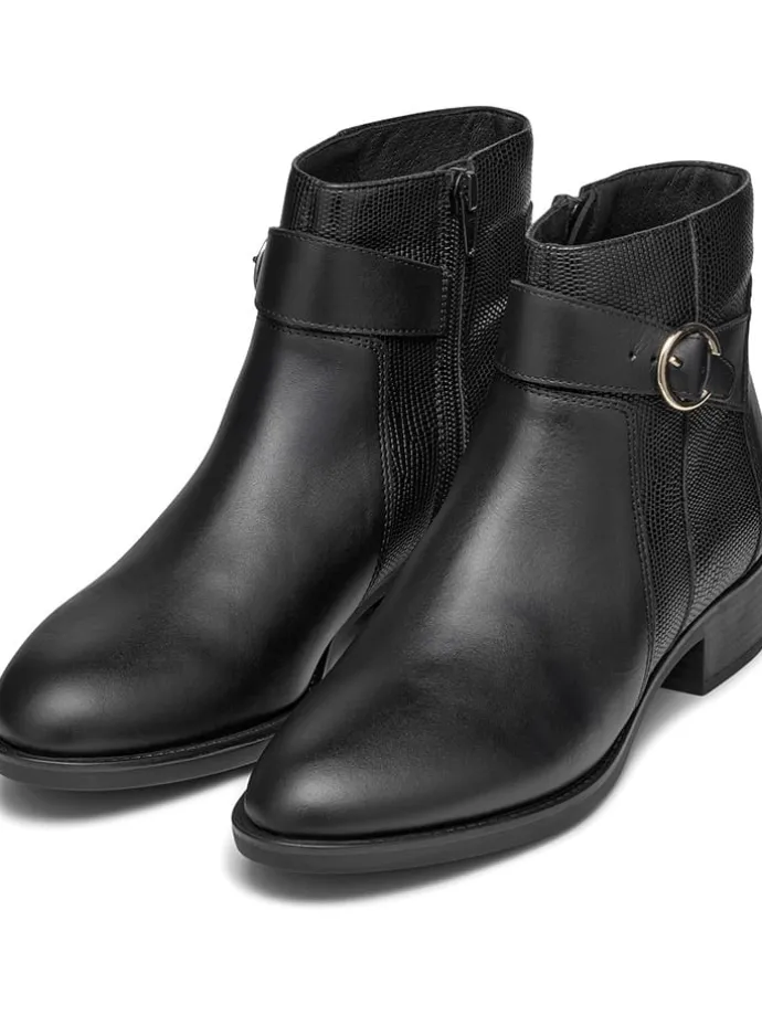 Leder-Ankle-Boots "Felicity" in Schwarz