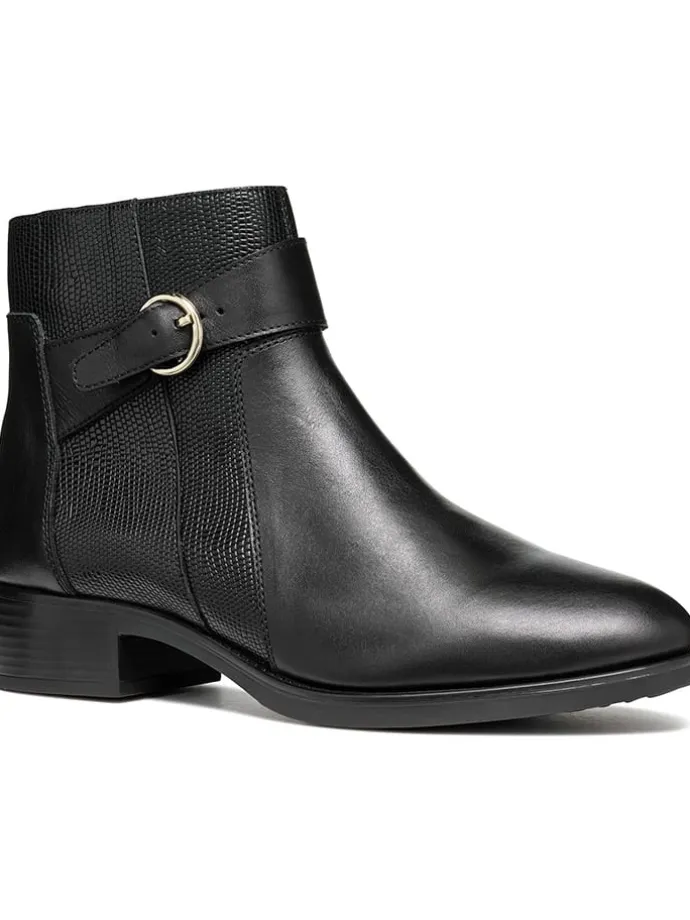 Leder-Ankle-Boots "Felicity" in Schwarz