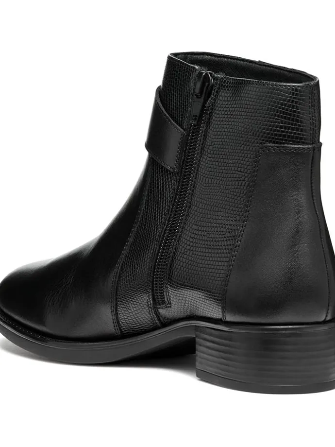 Leder-Ankle-Boots "Felicity" in Schwarz