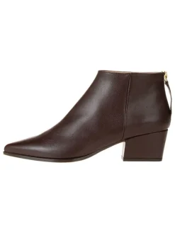 Leder-Ankleboots in Braun