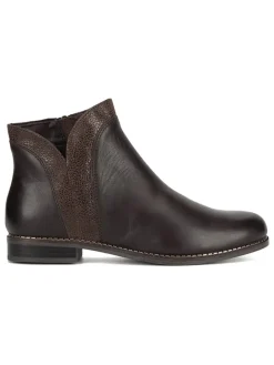 Leder-Ankle-Boots in Braun