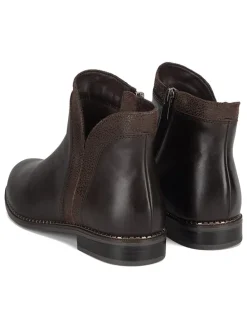 Leder-Ankle-Boots in Braun