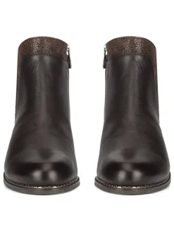 Leder-Ankle-Boots in Braun