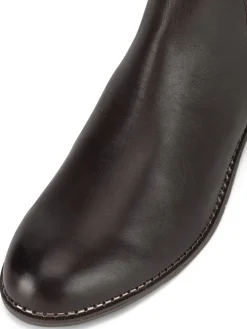 Leder-Ankle-Boots in Braun