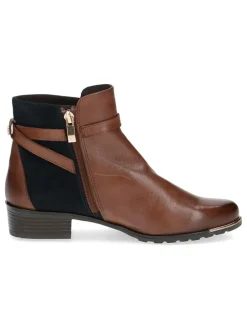 Leder-Ankle-Boots in Hellbraun