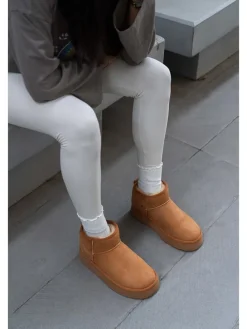 Leder-Ankle-Boots in Hellbraun