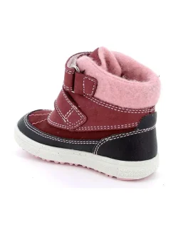 Leder-Ankle-Boots in Rot