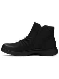 Leder-Ankle-Boots in Schwarz