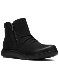 Leder-Ankle-Boots in Schwarz