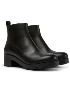 Leder-Ankle-Boots in Schwarz