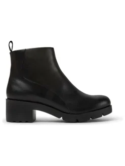Leder-Ankle-Boots in Schwarz