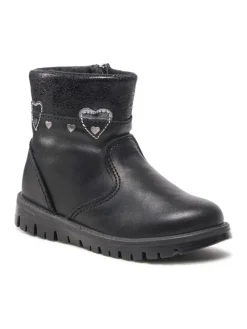 Leder-Ankle-Boots in Schwarz