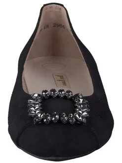 Leder-Ballerinas in Schwarz