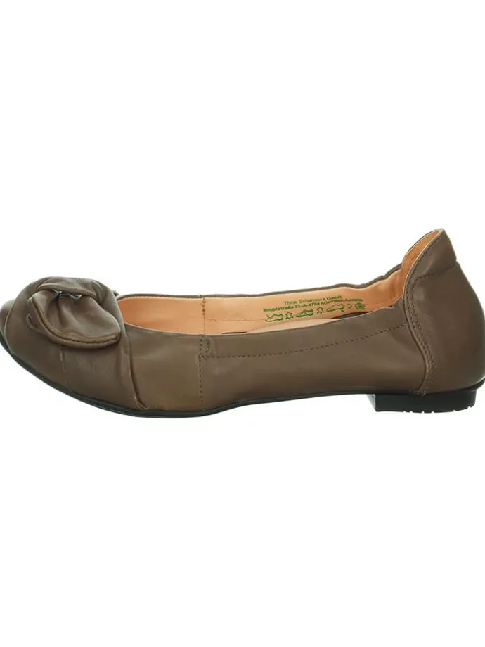 Leder-Ballerinas "Balla" in Khaki