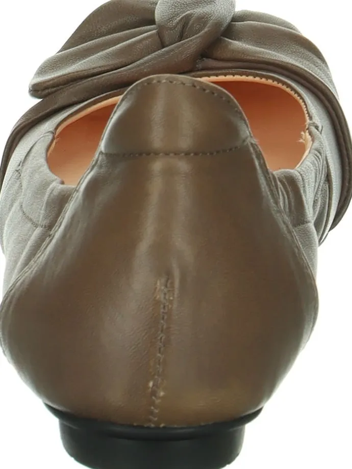 Leder-Ballerinas "Balla" in Khaki