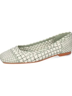 Leder-Ballerinas "Elyssa 1" in Weiß/ Salbei