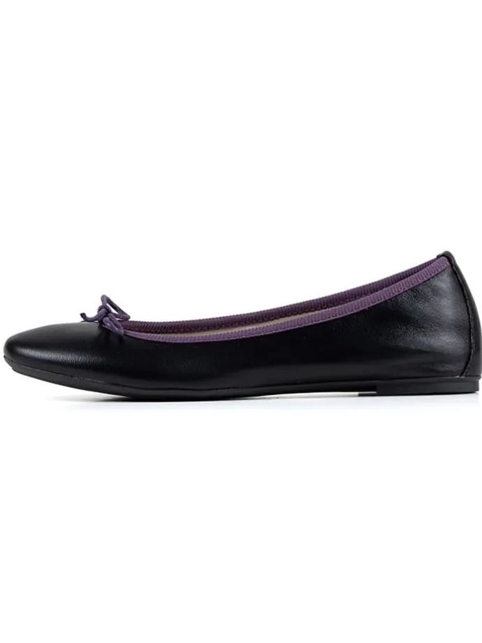 Leder-Ballerinas "Evanna" in Schwarz