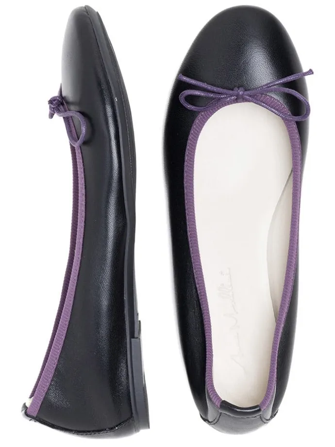 Leder-Ballerinas "Evanna" in Schwarz