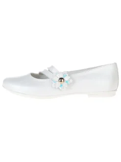 Leder-Ballerinas "Fantasy party" in Weiß