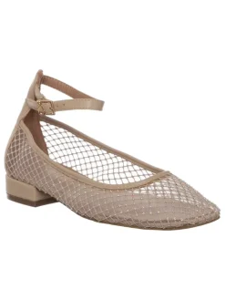 Leder-Ballerinas in Beige