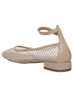 Leder-Ballerinas in Beige