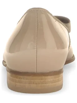 Leder-Ballerinas in Beige