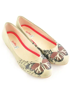 Leder-Ballerinas in Beige