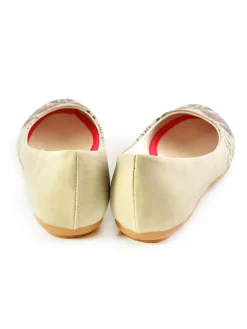 Leder-Ballerinas in Beige