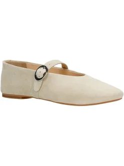 Leder-Ballerinas in Beige