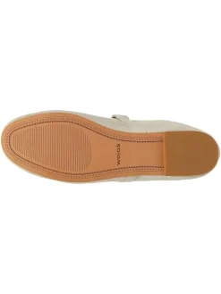 Leder-Ballerinas in Beige