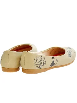 Leder-Ballerinas in Beige