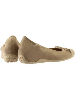 Leder-Ballerinas in Beige