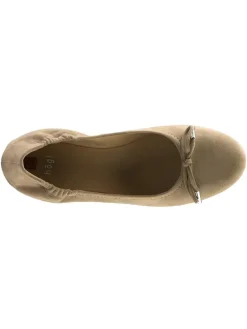 Leder-Ballerinas in Beige