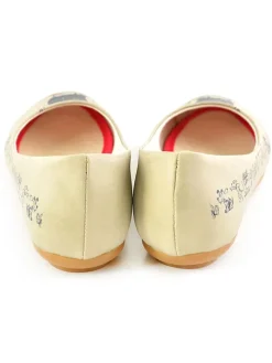 Leder-Ballerinas in Beige