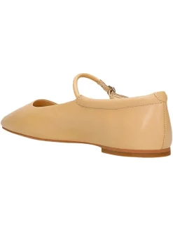 Leder-Ballerinas in Beige