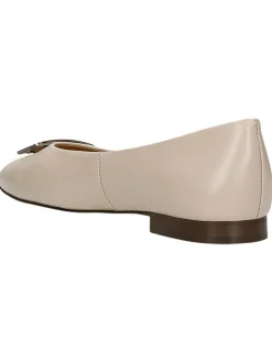Leder-Ballerinas in Beige